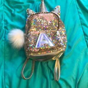 Justice ‘A’ initial mini backpack